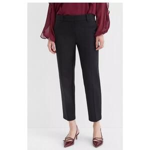LOFT Curvy Riviera Slim Pants Doubleweave Black 8P Petite Ankle Work Pants